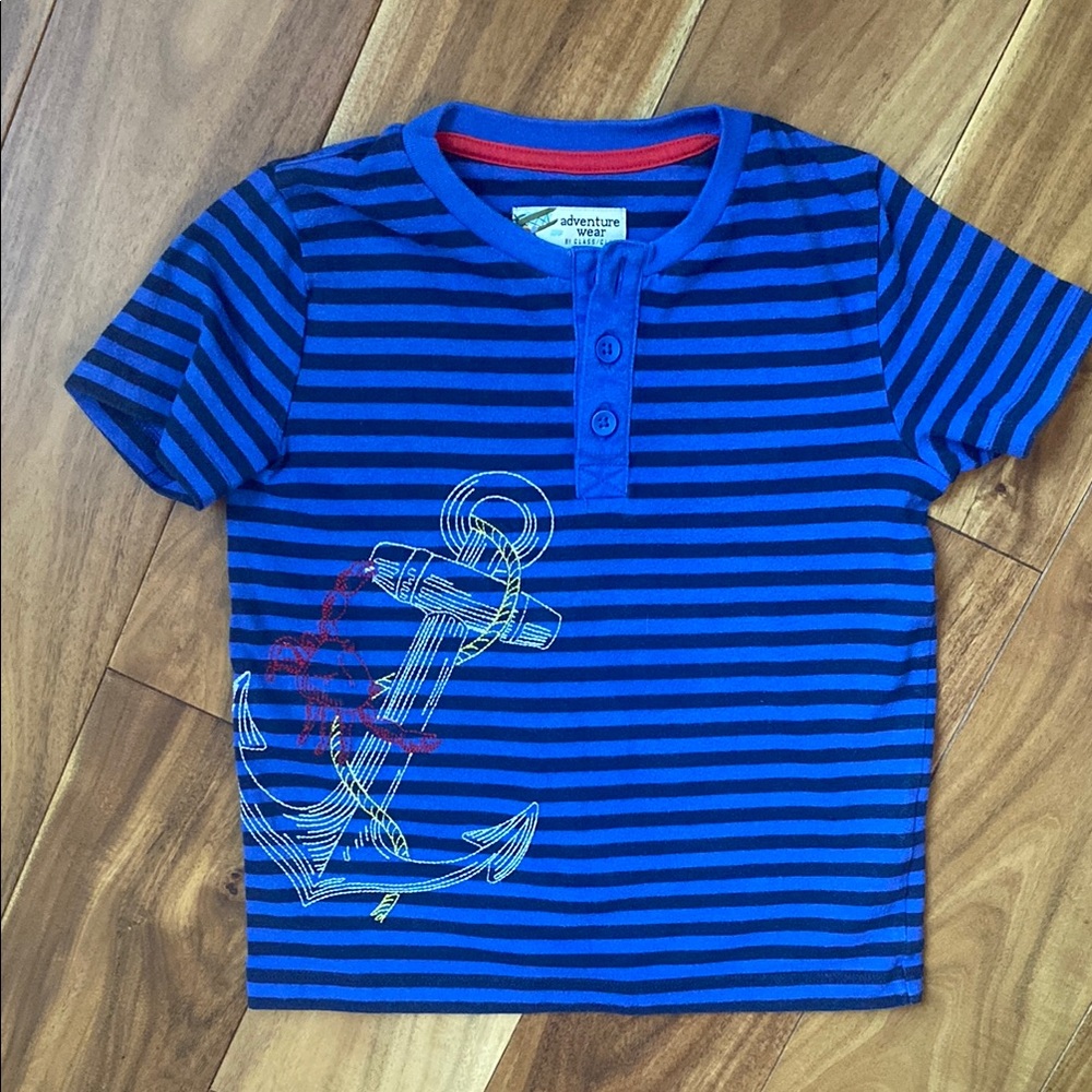 Blue Nautical Anchor Short Sleeve Tee